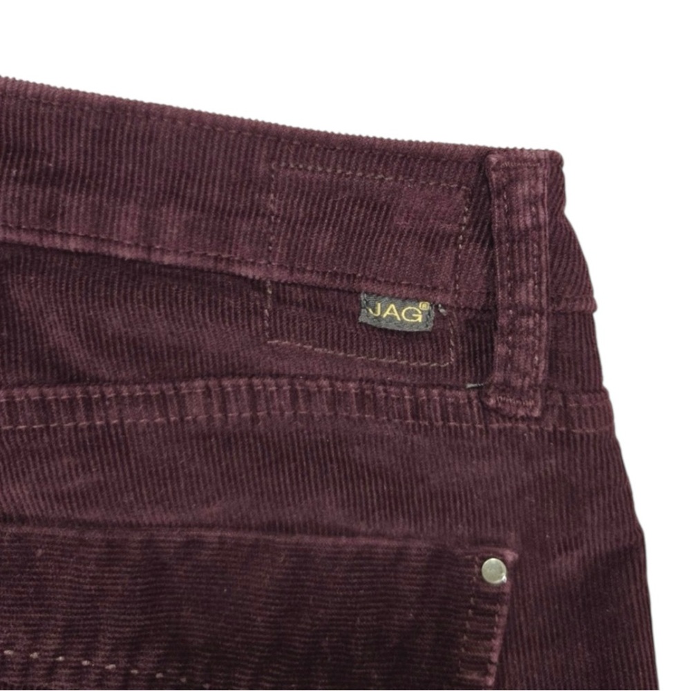 JAG Low Rise Boot Leg Stretch Corduroy Pants in Dark Burgundy Size 10 - Picture 9 of 12